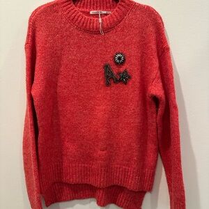 ESQUALO Red Crew Neck Sweater with Classic Knit